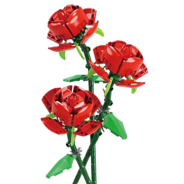 Electrib Rose Building Block Bouquet 0W 0V 0Ah 0km/h 0km 0" Decorative Assembly Gift - obrazek 5