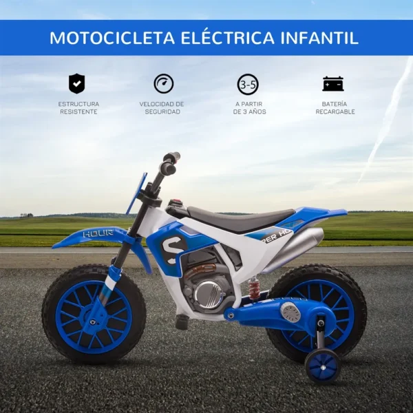 HOMCOM electric motorcycle children + 3 years 12V 2 balance wheels plus 8 km/h – Bild 3