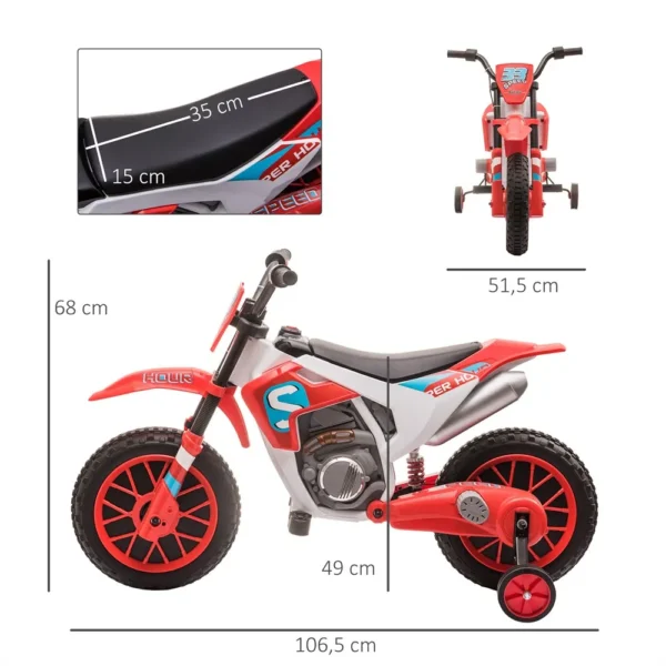 HOMCOM electric motorcycle children + 3 years 12V 2 balance wheels plus 8 km/h – Bild 6