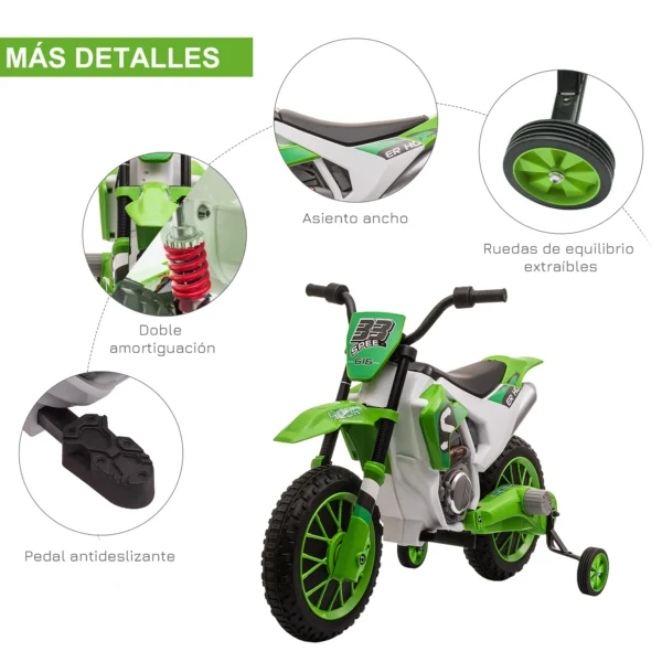 HOMCOM electric motorcycle children + 3 years 12V 2 balance wheels plus 8 km/h – Bild 5