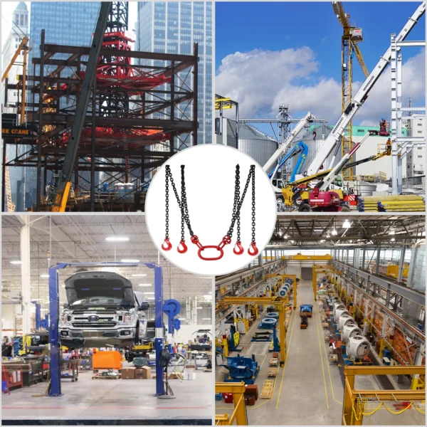 VEVOR Lifting Chain Sling Lifts 5 Tonne 1.5M 3M 4M X 5/16 Inch Heavy Duty With 4 Legs Grade Hooks and Adjuster G80 Alloy Steel – Bild 2