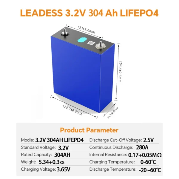 GaiaRay LF304 304Ah 3.2V LiFePO4 Battery Cells – Image 4