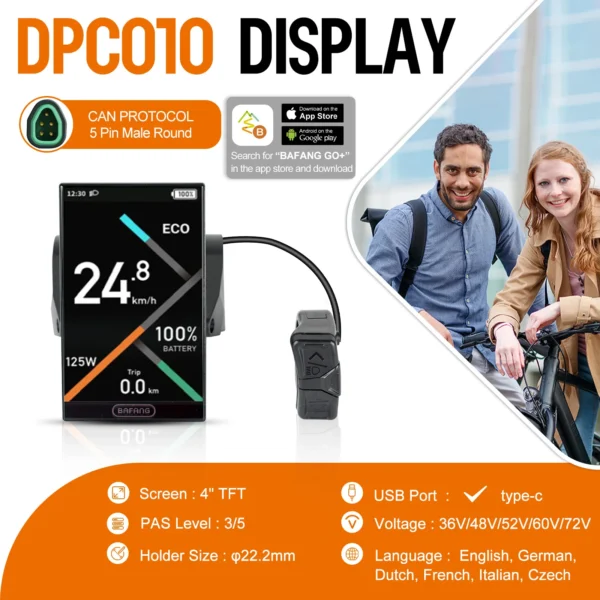 BAFANG CAN Protocol Display For CAN BUS System Motor Kit DPC010 DPC080 EKD01 Bluetooth VD03 Mini VD618 VD61 Ebike HMI – Image 2