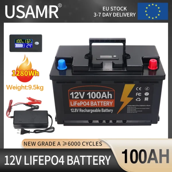 USAMR 100Ah 12V LiFePO4 Battery - Kuva 3