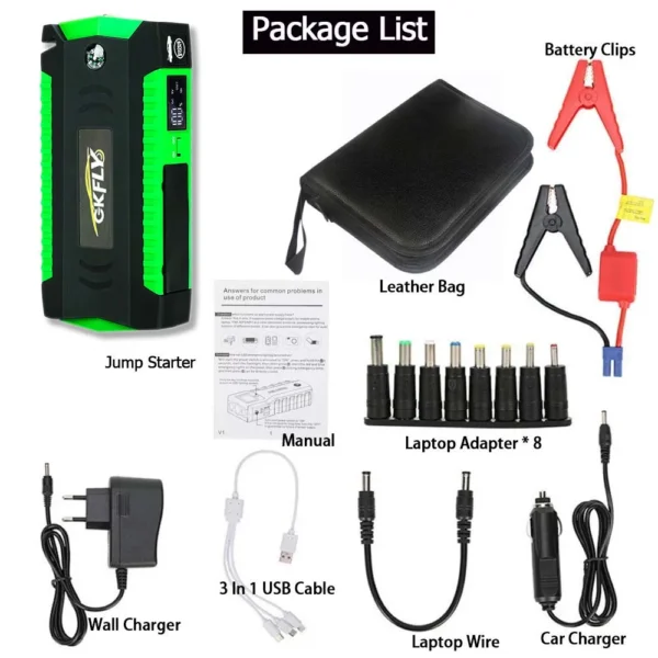GKFLY 18000mAh Car Jump Starter Power Bank 1200A Portable Charger Car Booster For 12V Car Emergency Booster Starting Device – Bild 6