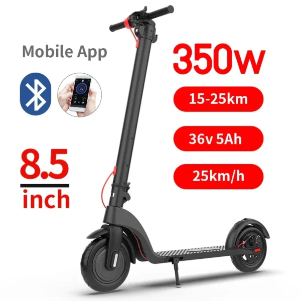 HX X7 350W 36V 5Ah 25km/h 15-60km 10" Foldable Electric Scooter – Bild 2