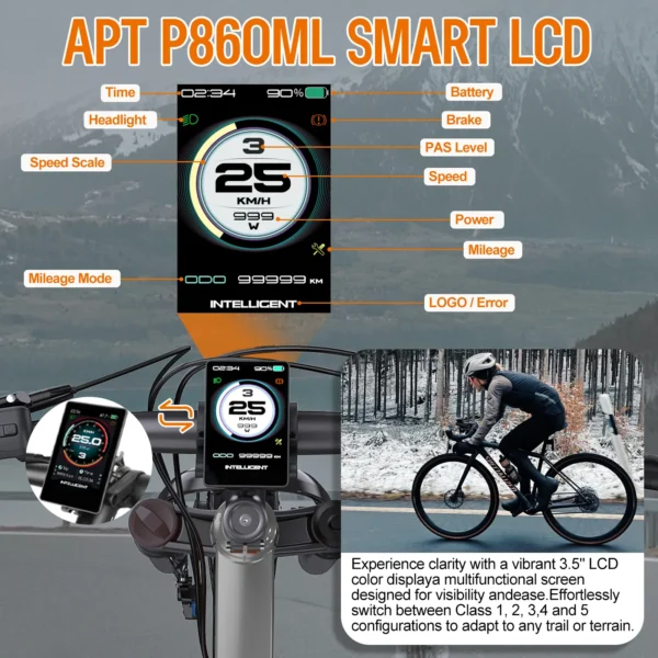 Accolmile Electric Mountain Bike Ebike Off-Road 960Wh Battery 750W Mid Motor Cycling Bicycles Mens Trekking MTB [ EU Direct ] - Image 4