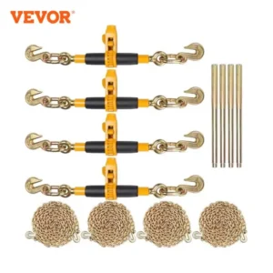 VEVOR Ratchet Chain Binder 3/8"-1/2" Heavy Duty Load Binders 12000 lbs Limit Hauling Chain Binders for Flatbed Truck Trailer 4Pc