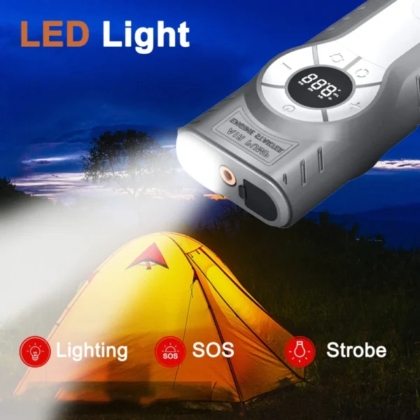 Car Jump Starter Air Pump Power Bank Lighting Portable Air Compressor 22000mAh Cars Battery Starters Starting Auto Tyre Inflator – Image 5