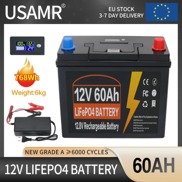 USAMR 60Ah 12V LiFePO4 Battery - Kuva 3