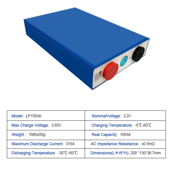 Gaiary EVE 3.2V 105AH Battery Cells - Pilt 2