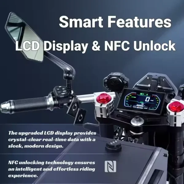 M10 72V 50Ah 10000W Dual Drive Electric Motorbike – Image 3