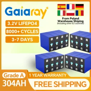 GaiaRay LF304 304Ah 3.2V LiFePO4 Battery Cells