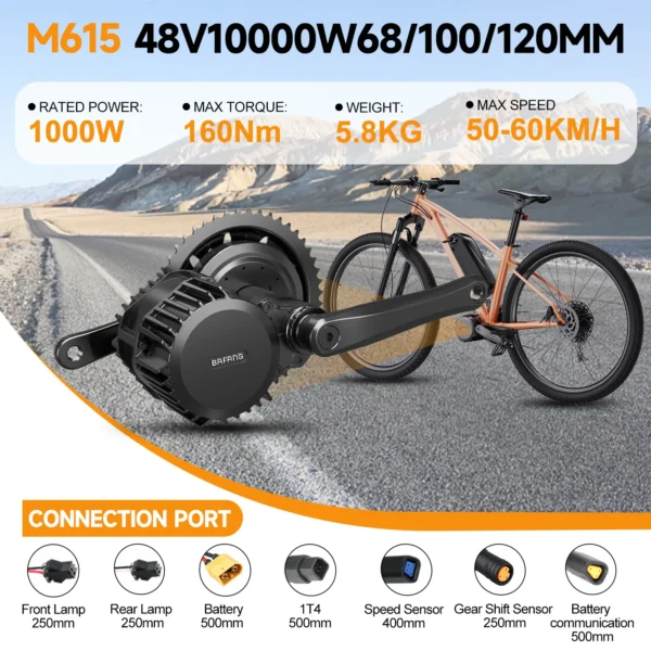 Powerful MTB Ebike BAFANG 1000W BBSHD BBS03 Mid Motor Conversation Kit M615 G320 Motor Bicicleta Eletrica Conversión Kit - Image 3