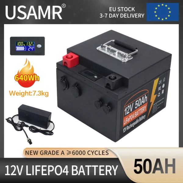 USAMR 60Ah 12V LiFePO4 Battery
