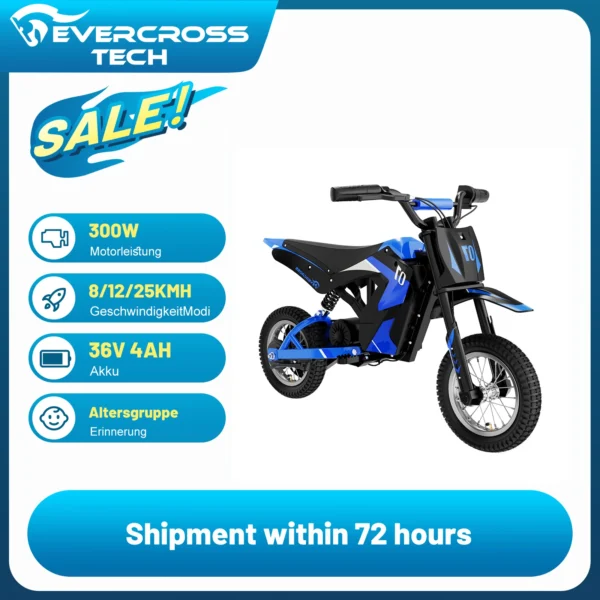 EVERCROSS TECH EV12M 300W 25 km/h 15 km, 12" lasten sähkömoottoripyörä