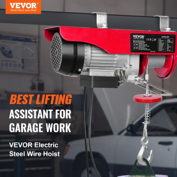 VEVOR 880/1760/2640lbs Wired Electric Hoist with 40ft Lifting Height & Pure Copper Motor Electric Steel Wire Winch for Garage – Image 2