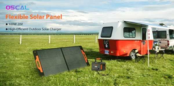 Blackview Oscal PM100 Foldable Solar Panel, IP65 Waterproof, with Type-C QC3.0, USB Output and 5-in-1 Cable - Pilt 5