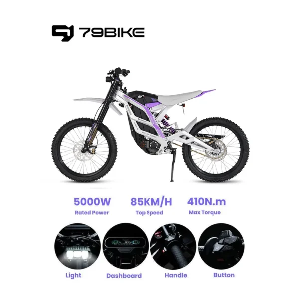 79BIKE Falcon Pro 5000W 72V 35AH Electric Motorcycle - Pilt 3