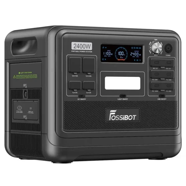 Fossibot F2400 Pure Sine Wave Portable Power Station 2048Wh 2400W Output Generator 16 Output Ports Solar Portable Folding Trolley - Image 4