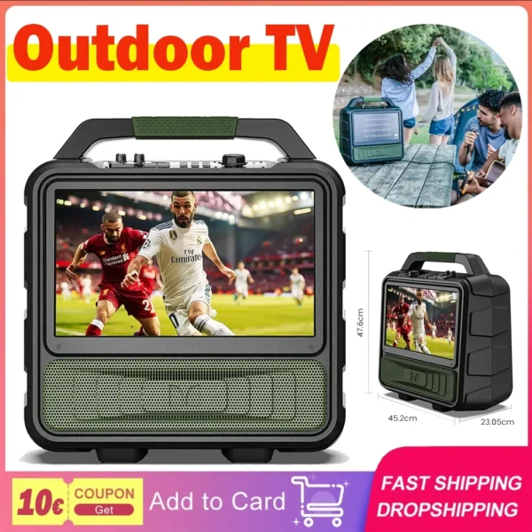 Monster VMay Portable Outdoor TV With TV Tuner Antenna 15.6 '1080P Screen 60W Audio 12V/9A Built-in recharged Battery