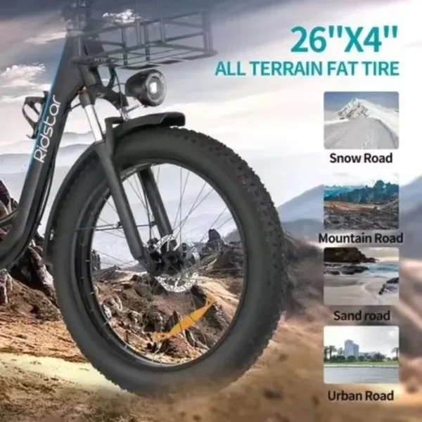 Ridstar MN26 1500W 48V 20Ah 30-50km/h >60km 26" City E-bike - Image 4