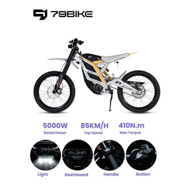 79BIKE Falcon Pro 5000W 72V 35AH Electric Motorcycle - Pilt 2