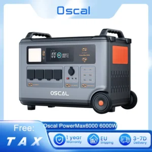 Oscal PowerMax6000 6000W Rugged Power Station, 3600Wh to 57600Wh LiFePO4 Battery, 240V Dual Voltage Output, Morse Code Signal
