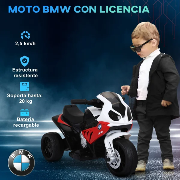 HOMCOM Moto Eléctrica para Niños de 18-36 Meses 66x37x44 cm Rojo - Image 5