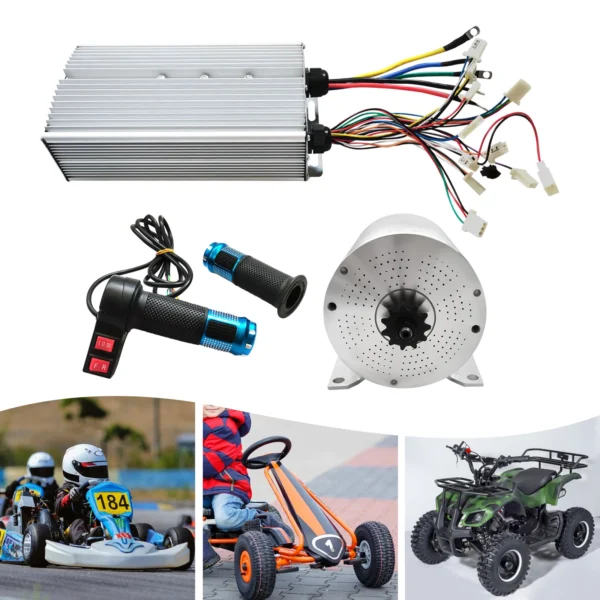 Brushless DC Motor Kits, 72V 3000W BLDC Motor Kit w/Controller+Throttle+Keylock, Brushless Motor Scooter Motorcycle Engine Ebike - Pilt 2