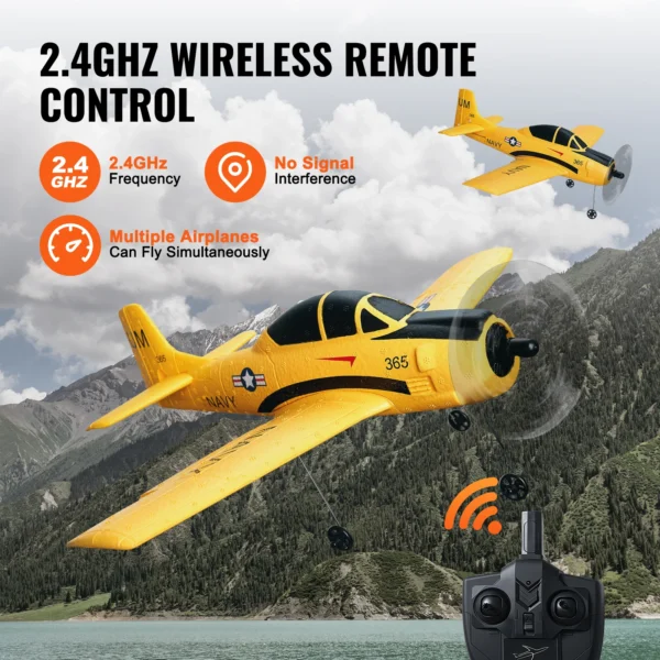 VEVOR RC Plane 2.4G 4CH Remote Control Airplane with 6-Axis Gyro Stabilizer Aircraft Toy RC Glider for Kids Beginners Boys Gifts - Image 5