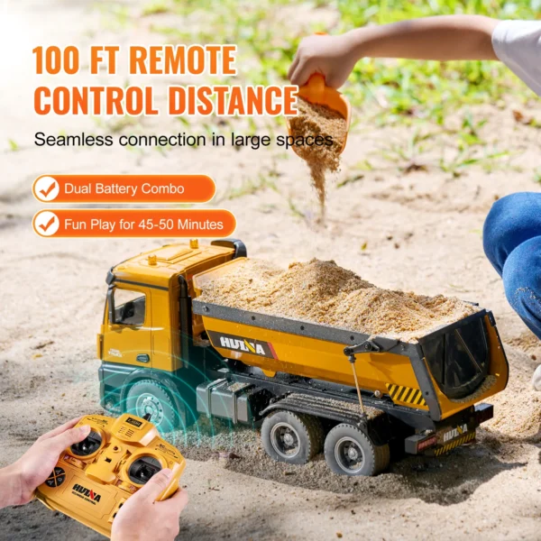 VEVOR RC Excavator Dumper Car Remote Control Engineering Vehicle Crawler Truck Bulldozer Toys for Boys Kids Christmas Gifts - obrazek 5