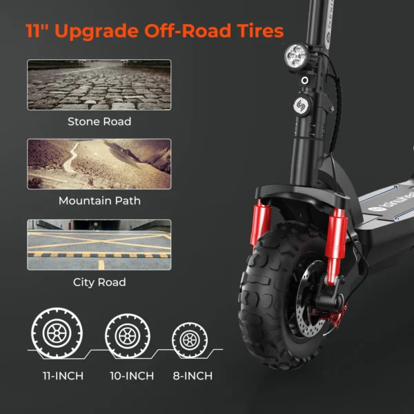 isinwheel GT2 Electric Scooter 800W Motor 48V15Ah Battery 40km/h 11 Inch Off-Road Tire Foldable Smart App Adult Escooter Kick - Image 5