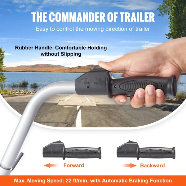 VEVOR 12V Motorized Electric Trailer Mover Dolly 5000lbs Towing Capacity Adjustable Clamp Jockey Wheel for Moving Caravan Boat - obrazek 6
