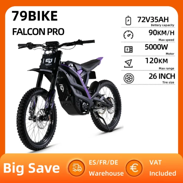 79BIKE Falcon Pro 5000W 72V 35AH elektrimootorratas