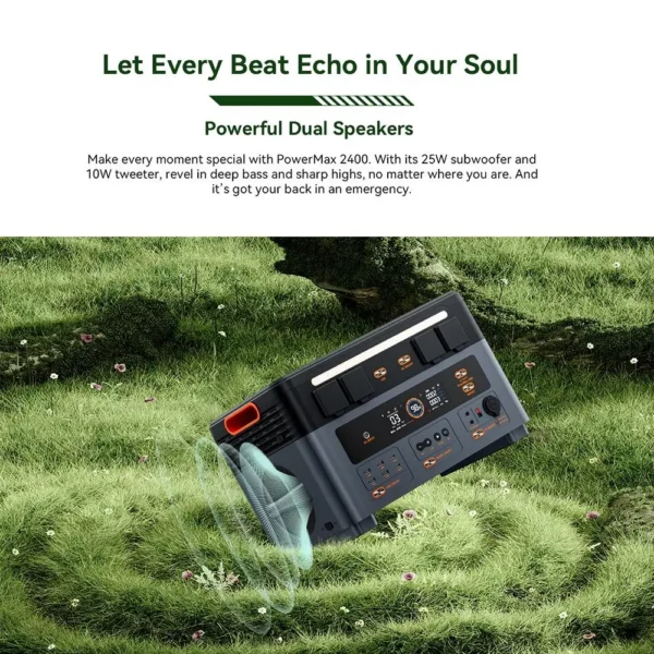 Oscal PowerMax2400 2400W 1872Wh Portable Power Station Dual Speaker 1.2h Fast Charging, App Control, 16 Outputs, Up to 10*BP2400 – Bild 2