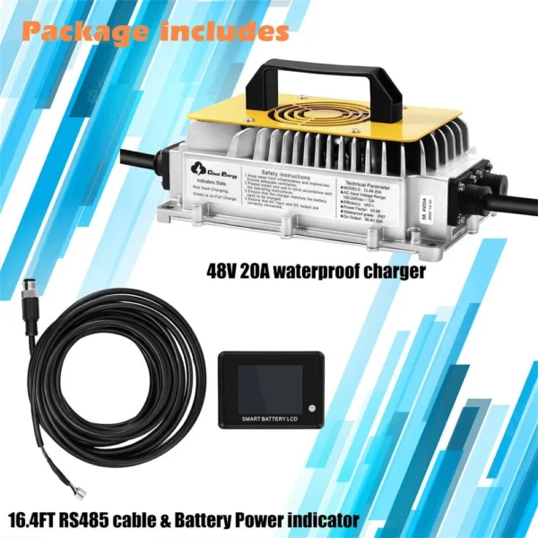 Cloudenergy CL48-150G 48V 150Ah LiFePO4 Deep Cycle Battery Pack for Golf Cart 7680Wh Energy Built-in 300A BMS, 6000+ Cycles Life - Kuva 3