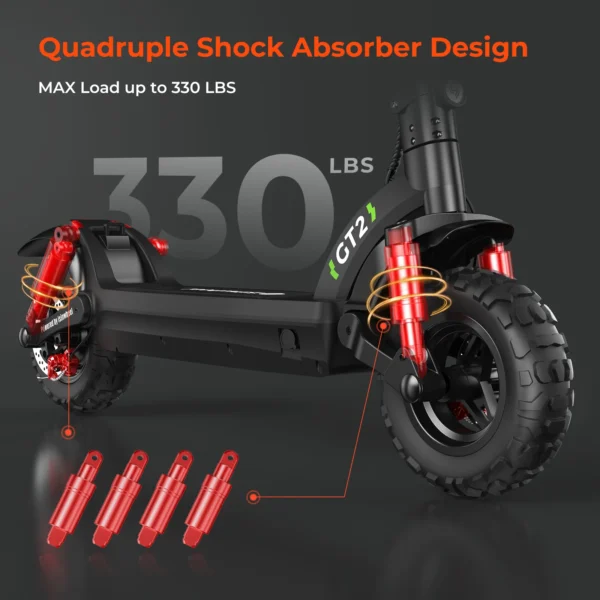 isinwheel GT2 Electric Scooter 800W Motor 48V15Ah Battery 40km/h 11 Inch Off-Road Tire Foldable Smart App Adult Escooter Kick - Image 4