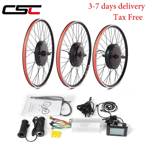 CSC Electric bicycle Conversion Kit and battery 48V 1000W e-bike Front Rear 36V 250W 350W 500W Kit electric bike MTX Wheel motor - Image 3