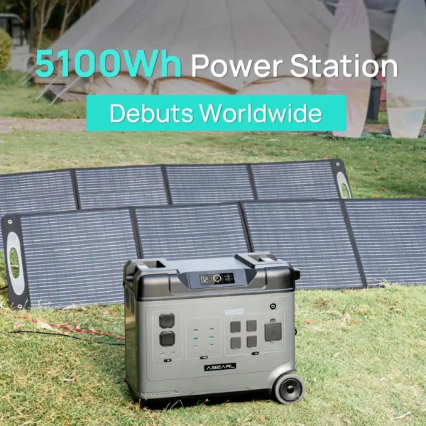 OUKITEL Abearl P5000 Portable Power Station 5120Wh LiFePO4 5x2200W AC Outlets 1800W Fast AC Charging 15 Outputs with Wheels - Kuva 4