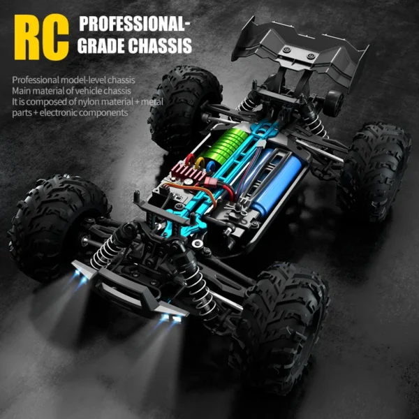 WLtoys 16101 Pro 1:16 75KM/H 4WD RC Car With LED Light 2.4G Remote Control Cars High Speed Drift Monster Truck for Children Gift - Kuva 6