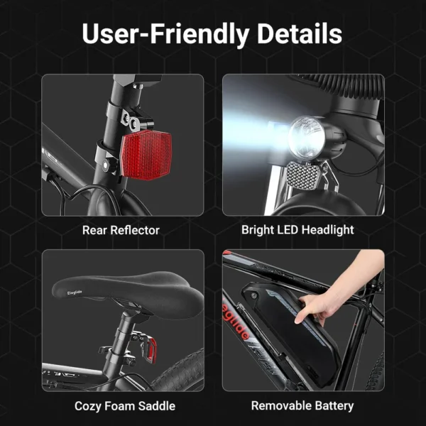 Eleglide M2 Electric Bikes 27.5" And 29" 250W Motor 36 V15AH 125km Range App Control Electric Bicycles Cheap Electric Bike - Kuva 5