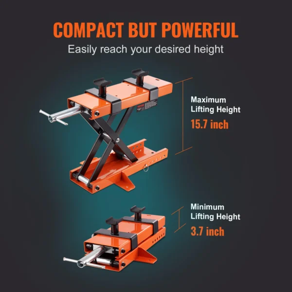 VEVOR Motorcycle Lift 500kg Motorcycle Scissor Lift Jack with Saddle &Safety Pin Steel Motorcycle Jack Hoist Stand for Motorbike - Image 6