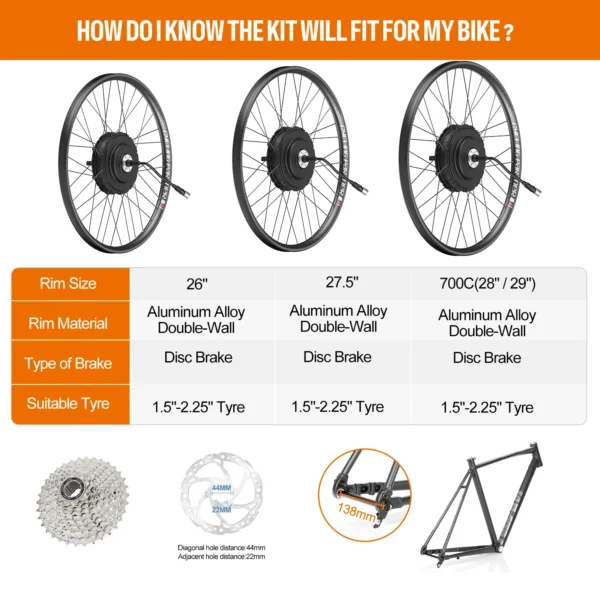 [On Sale] BAFANG G0900 Wheel Hub Motor 48V 750W Rear Disc Brake Drive Bicycle Engine Electric Bicycle Kits,20Ah Battery Kits - Image 3