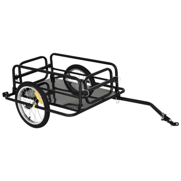 PawHut cargo bicycle trailer 40kg light steel frame with – Image 2