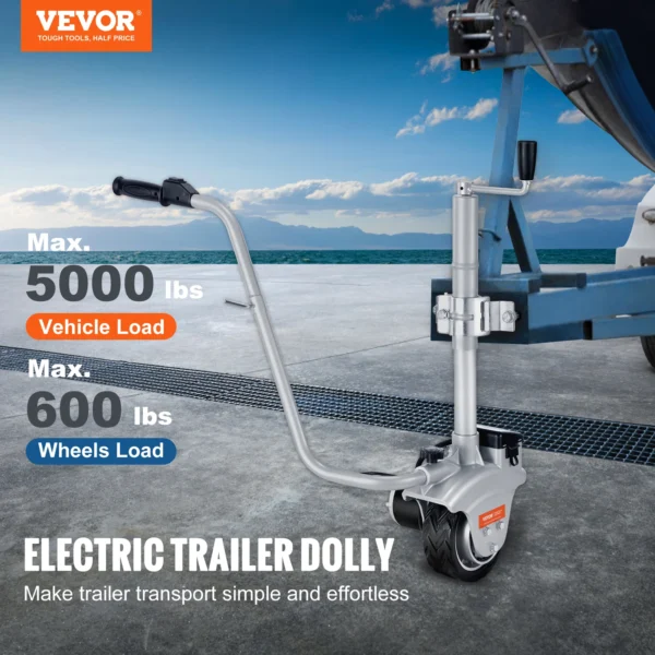 VEVOR 12V Motorized Electric Trailer Mover Dolly 5000lbs Towing Capacity Adjustable Clamp Jockey Wheel for Moving Caravan Boat - obrazek 2