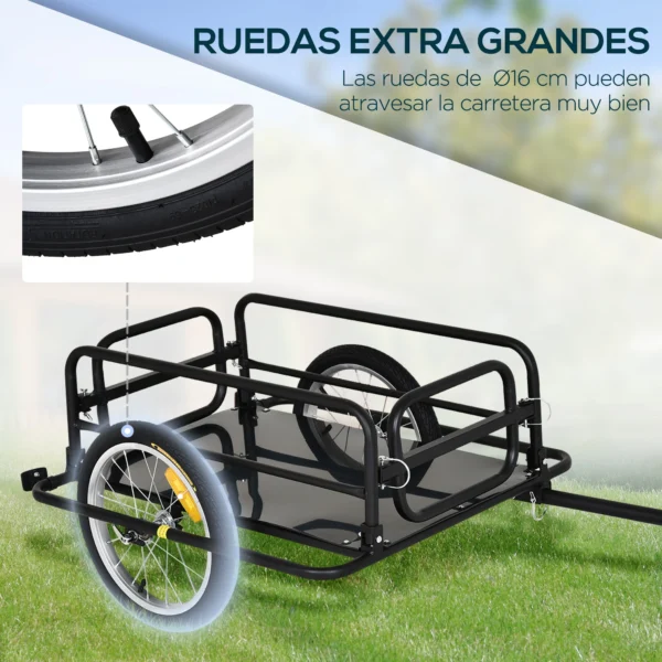 PawHut cargo bicycle trailer 40kg light steel frame with – Image 5