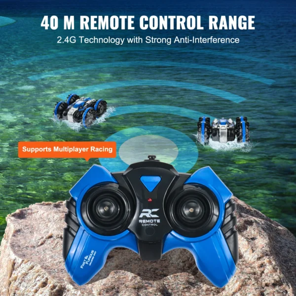 VEVOR Amphibious RC Car Boat 2.4GHz 12 km/h Electric Remote Control 360° Rotating Stunt Car Water Beach Pool Toys Boys Gifts - Image 5