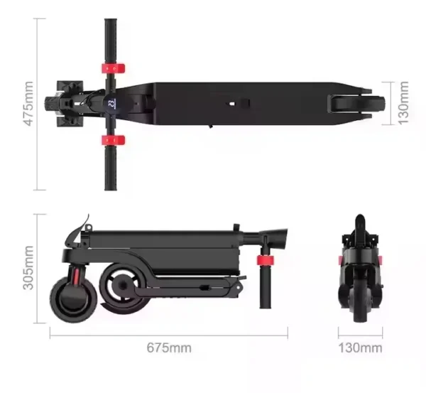 WOYU X6 250W 36V 5Ah 25km/h 40-60km Foldable Two-wheel Scooter – Image 5