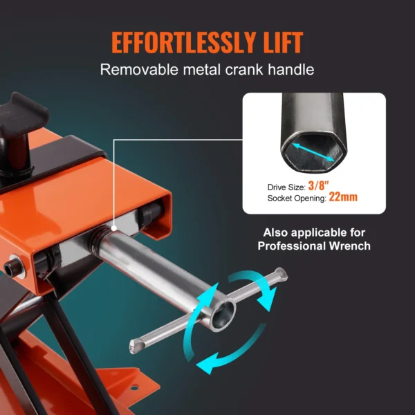 VEVOR Motorcycle Lift 500kg Motorcycle Scissor Lift Jack with Saddle &Safety Pin Steel Motorcycle Jack Hoist Stand for Motorbike - Image 5